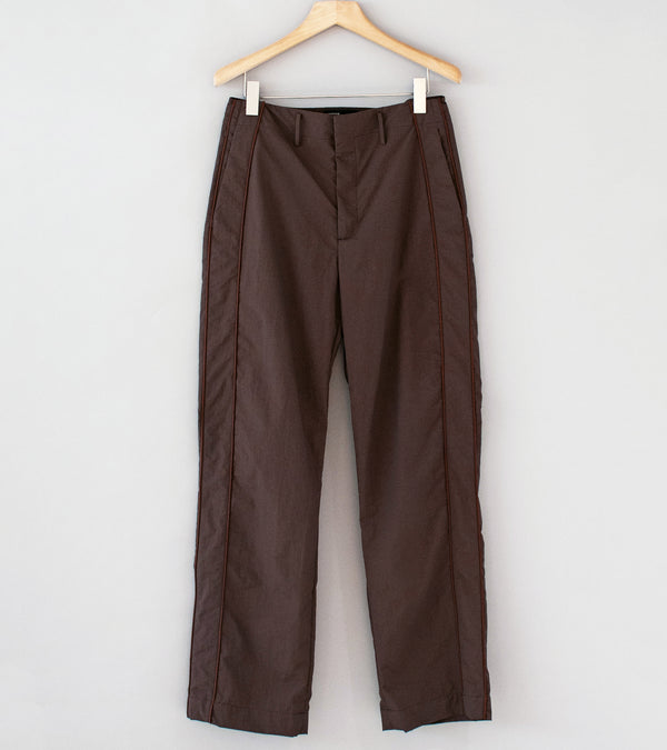 DERRICK 'Track Tux Trouser' (Dark Earth Nylon Taffeta)
