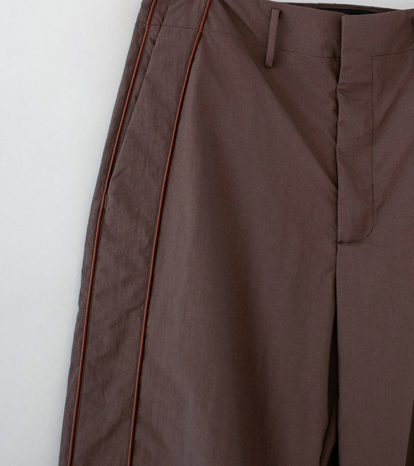 DERRICK 'Track Tux Trouser' (Dark Earth Nylon Taffeta)