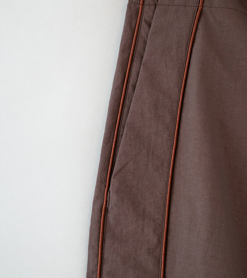 DERRICK 'Track Tux Trouser' (Dark Earth Nylon Taffeta)