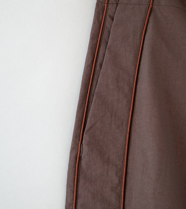 DERRICK 'Track Tux Trouser' (Dark Earth Nylon Taffeta)