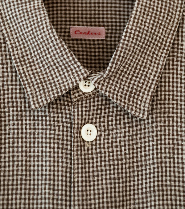 Conkers 'Short Sleeve Relaxed Farmer Shirt' (Straw Irish Linen)