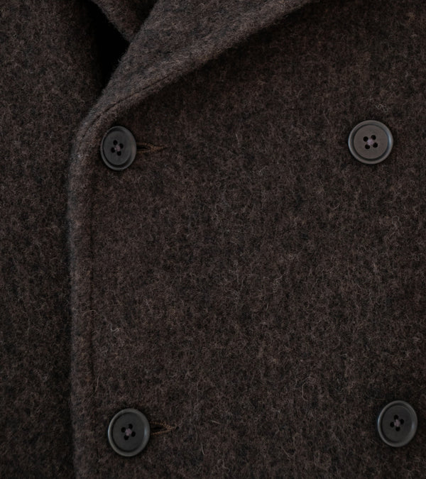 Evan Kinori 'Peacoat' (Dark Brown Brushed Wool Coating)