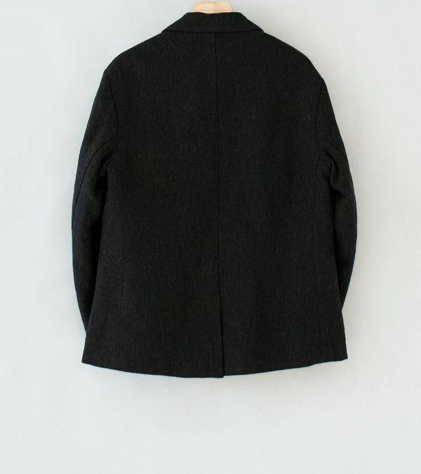 Evan Kinori 'Three Button Jacket' (Black Brown Wool Linen Herringbone)