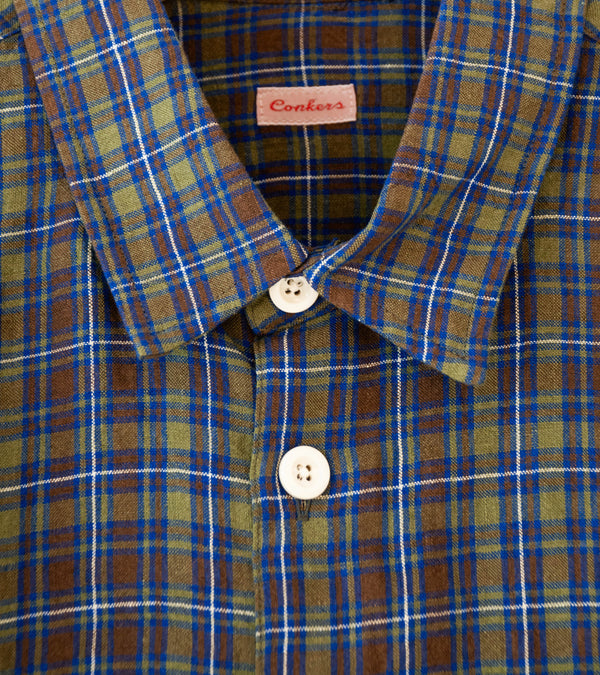 Conkers 'Relaxed Farmer Shirt' (Damson Irish Linen)
