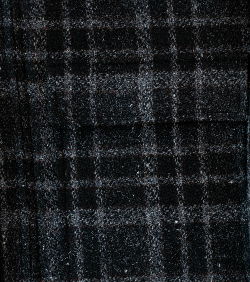 Evan Kinori 'Zip Jacket' (Black Grey Wool Tweed Check)