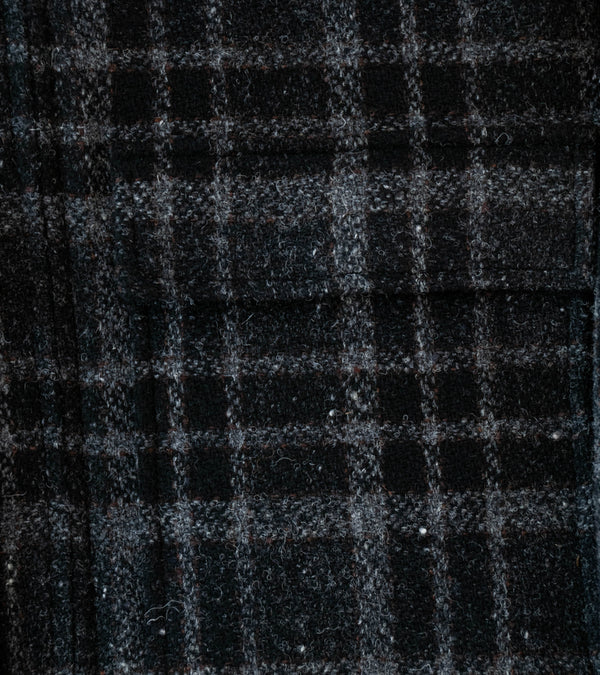 Evan Kinori 'Zip Jacket' (Black Grey Wool Tweed Check)