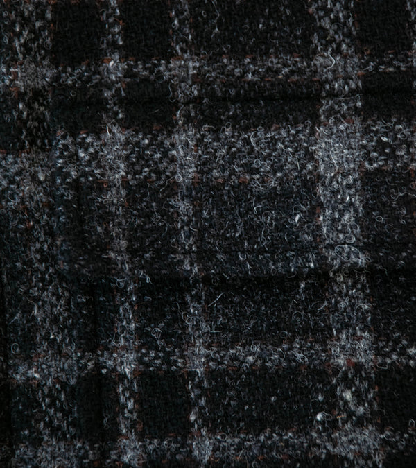 Evan Kinori 'Zip Jacket' (Black Grey Wool Tweed Check)