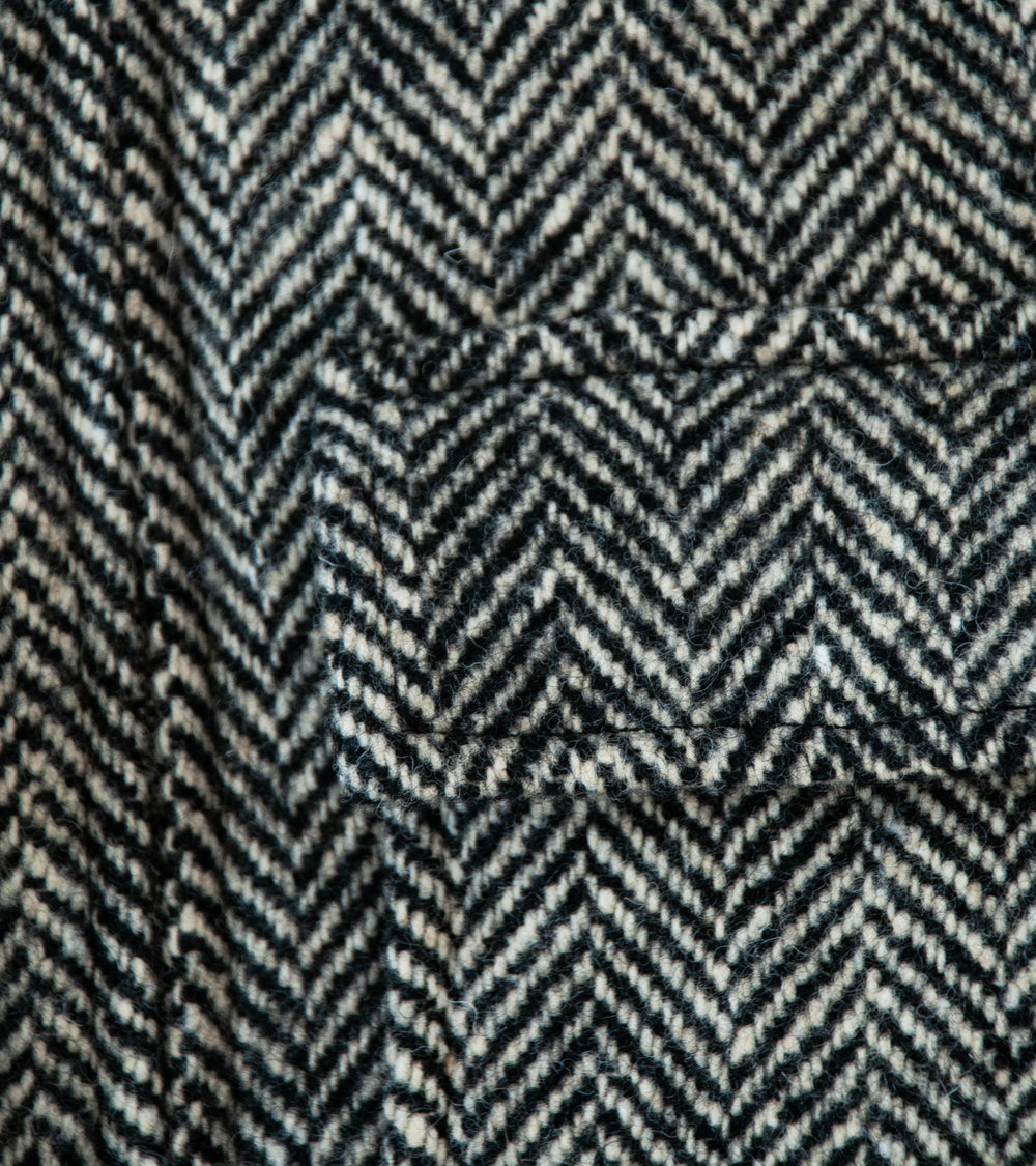 Evan Kinori 'Zip Jacket' (Natural Black Irish Wool Herringbone)