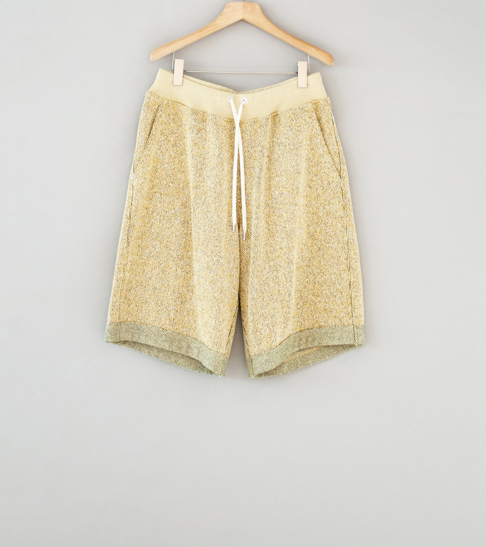 Cale 'Silk Cotton Jacquard Fleece Shorts' (Yellow)