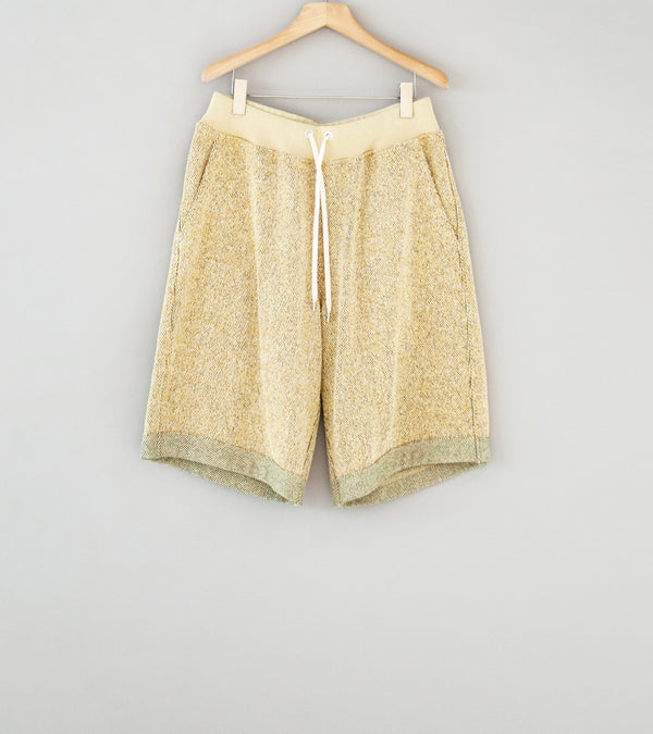 Cale 'Silk Cotton Jacquard Fleece Shorts' (Yellow)