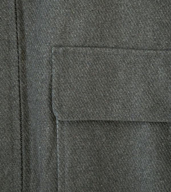 Evan Kinori 'Zip Jacket Two' (Olive Heather Top Dyed Cotton Kersey)