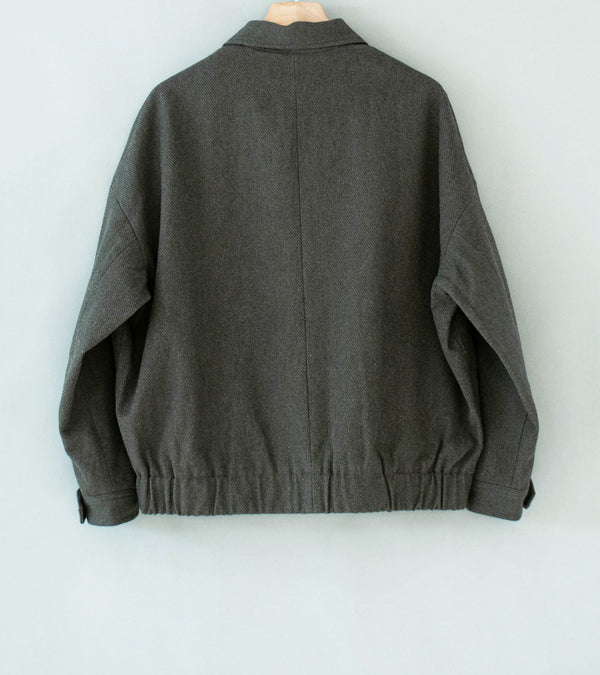 Evan Kinori 'Zip Jacket Two' (Olive Heather Top Dyed Cotton Kersey)