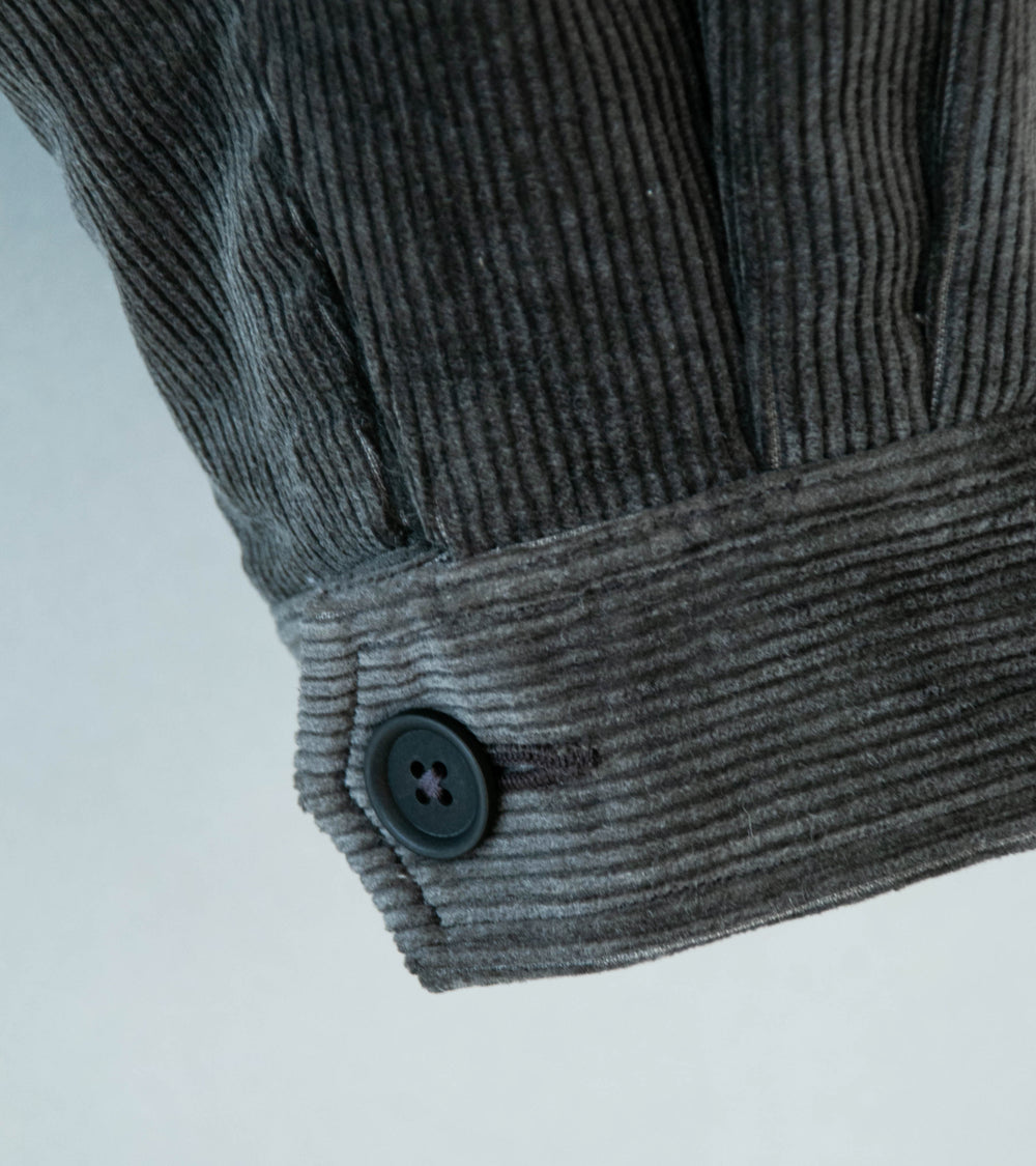 Evan Kinori 'Zip Jacket Two' (Charcoal Carbon Dyed Corduroy)