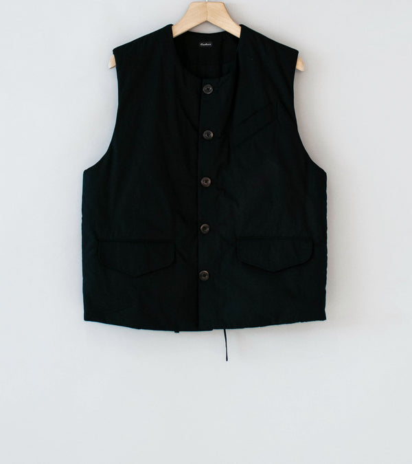 Conkers 'Wadded Waistcoat' (Black Cotton Poplin)