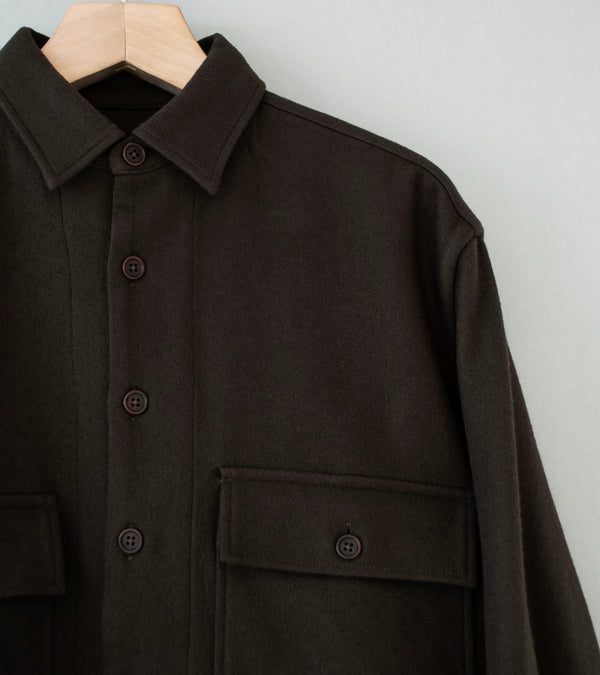 Evan Kinori 'Big Shirt' (Dark Brown Heavy Wool Flannel)