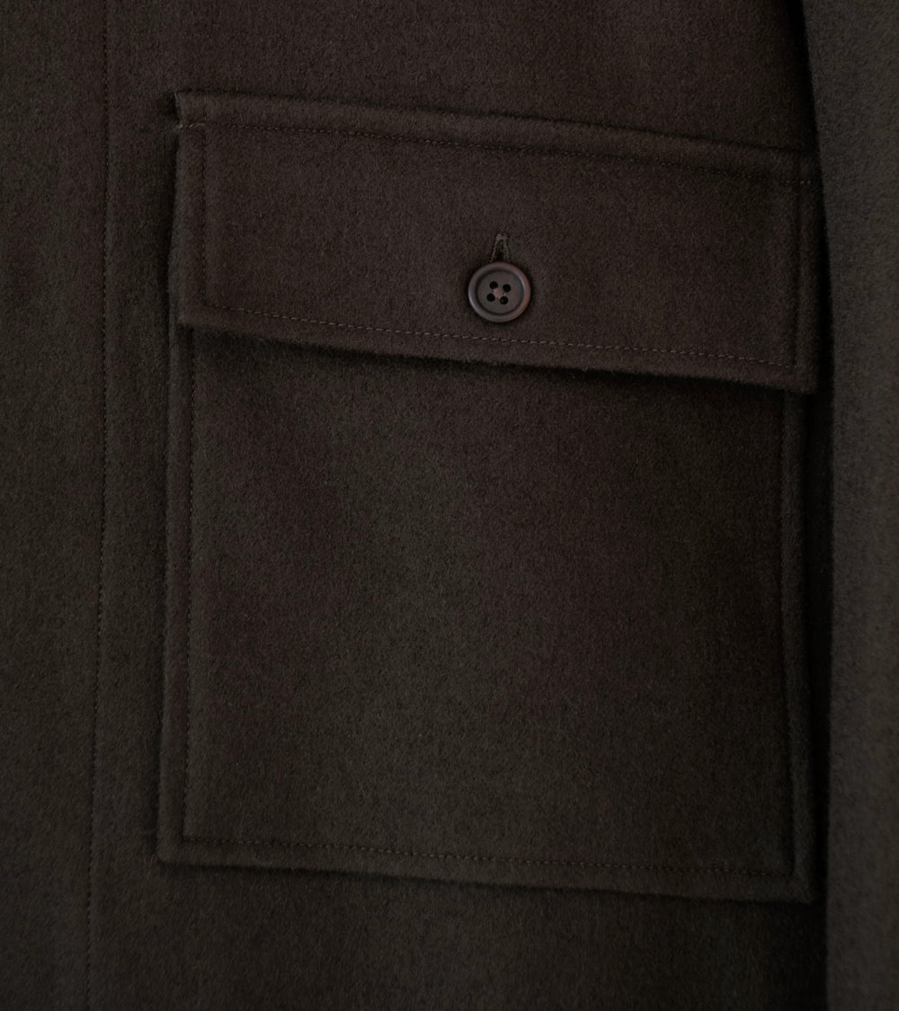 Evan Kinori 'Big Shirt' (Dark Brown Heavy Wool Flannel)