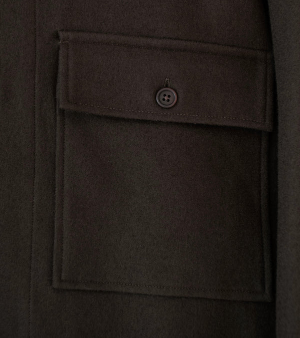 Evan Kinori 'Big Shirt' (Dark Brown Heavy Wool Flannel)