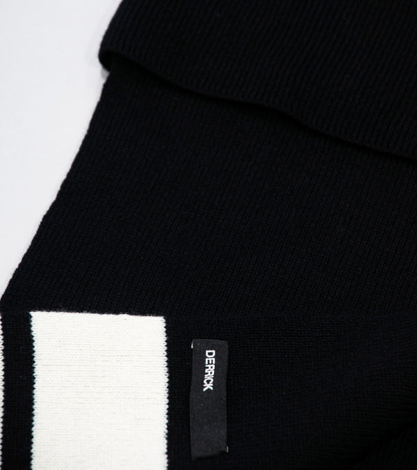 DERRICK 'Merino Snoodscarf' (Black Ecru Merino Lambswool)