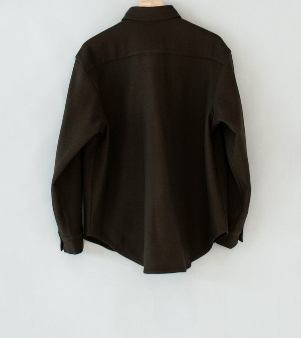 Evan Kinori 'Big Shirt' (Dark Brown Heavy Wool Flannel)