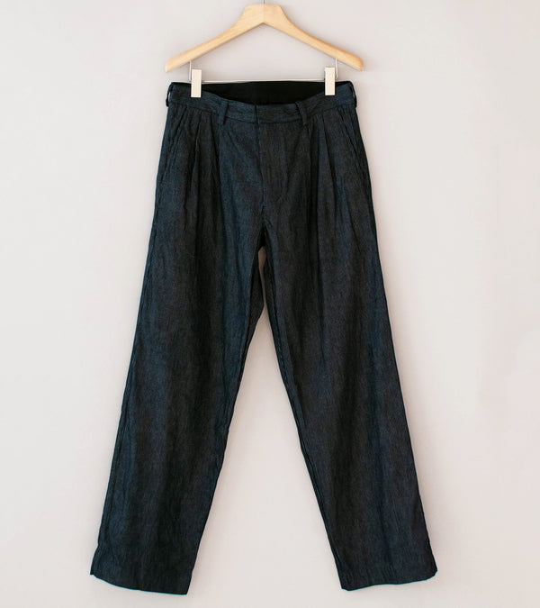 Conkers 'Gardening Trouser' (Navy Striped Cotton)