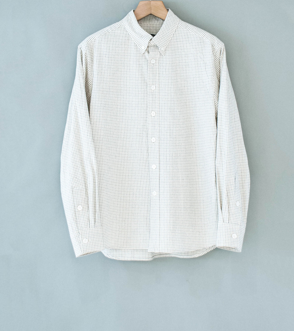 Evan Kinori 'Oxford Shirt' (Natural Black Cotton Gridcloth)