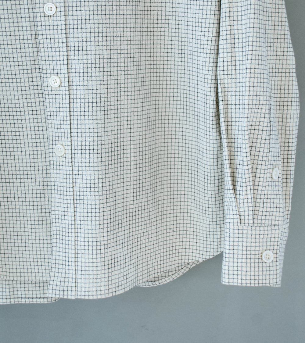 Evan Kinori 'Oxford Shirt' (Natural Black Cotton Gridcloth)