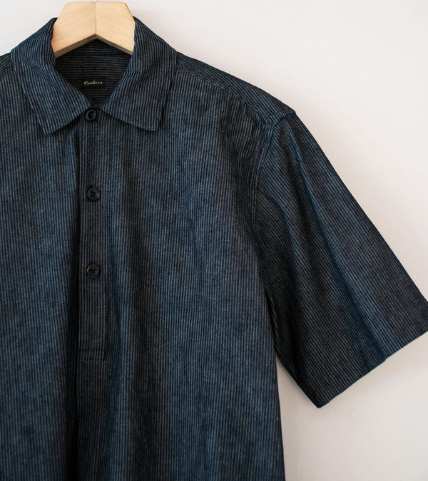 Conkers 'Short Sleeve Night Shirt' (Navy Striped Cotton)