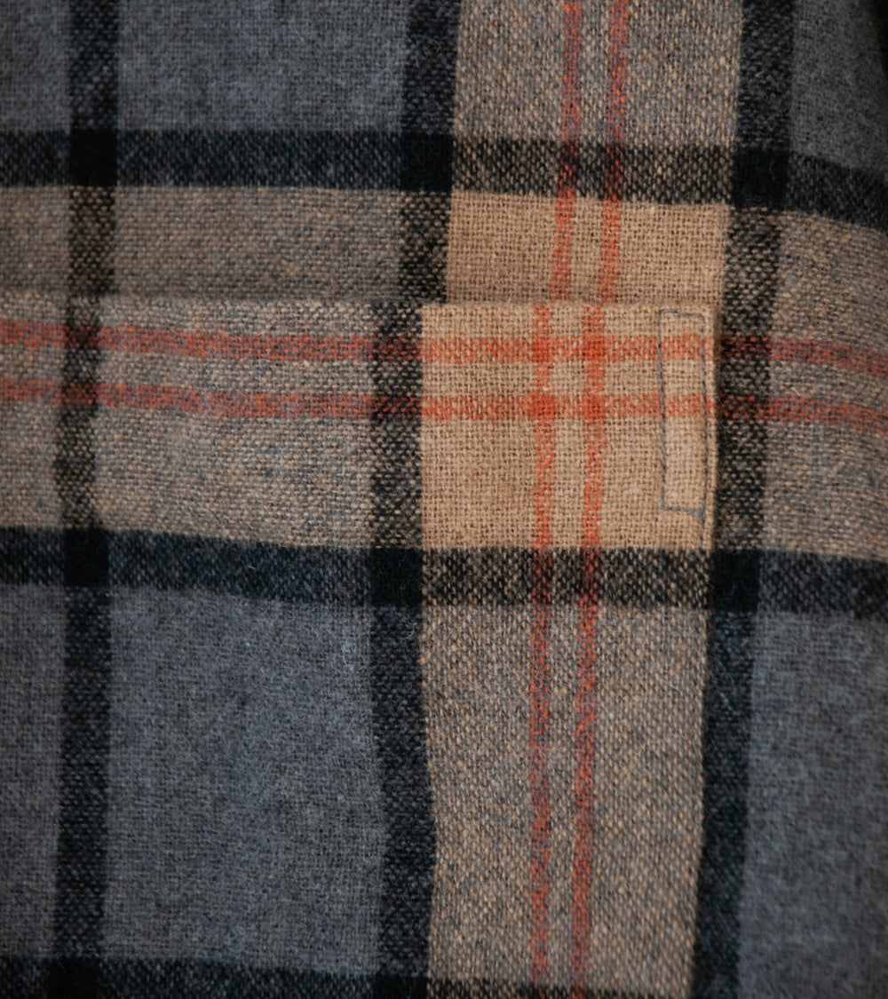 Evan Kinori 'Big Shirt Two' (Black Grey Beige Wool Cashmere Check)