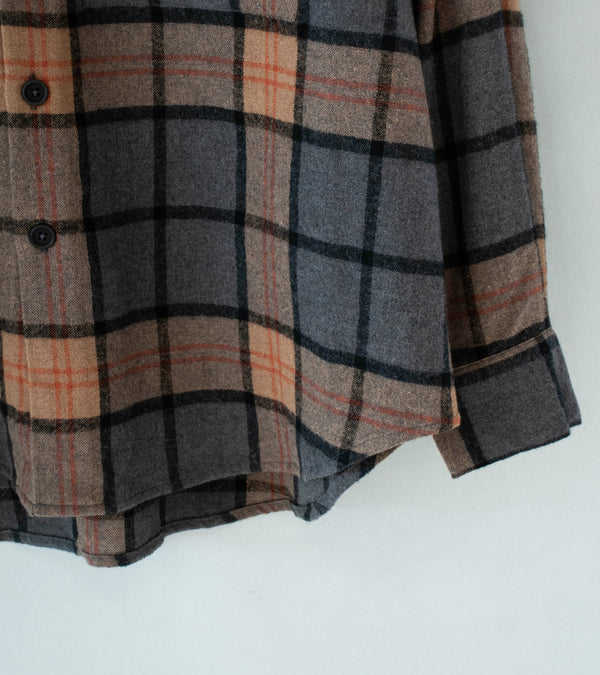 Evan Kinori 'Big Shirt Two' (Black Grey Beige Wool Cashmere Check)