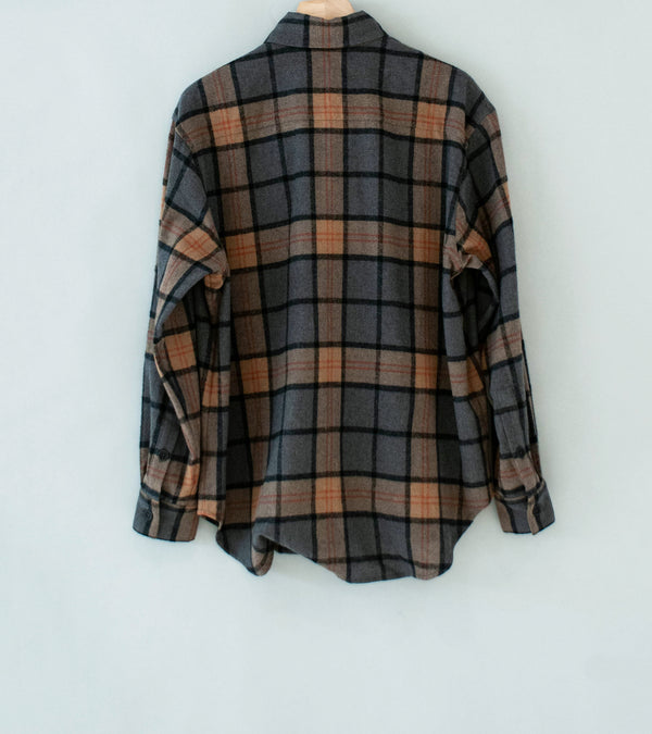 Evan Kinori 'Big Shirt Two' (Black Grey Beige Wool Cashmere Check)