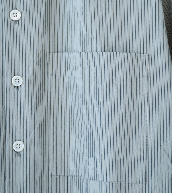 Evan Kinori 'Big Shirt Two' (Light Grey Black Organic Cotton Stripe)