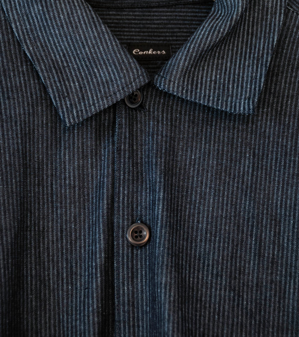 Conkers 'Night Shirt' (Navy Striped Cotton)