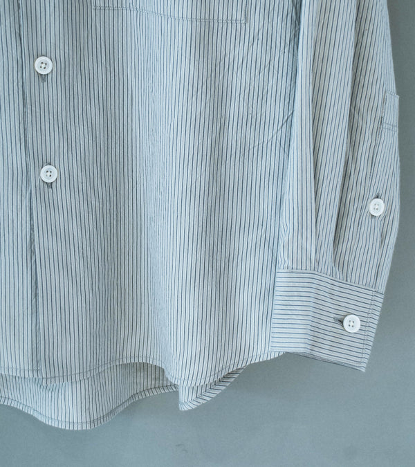 Evan Kinori 'Big Shirt Two' (Light Grey Black Organic Cotton Stripe)