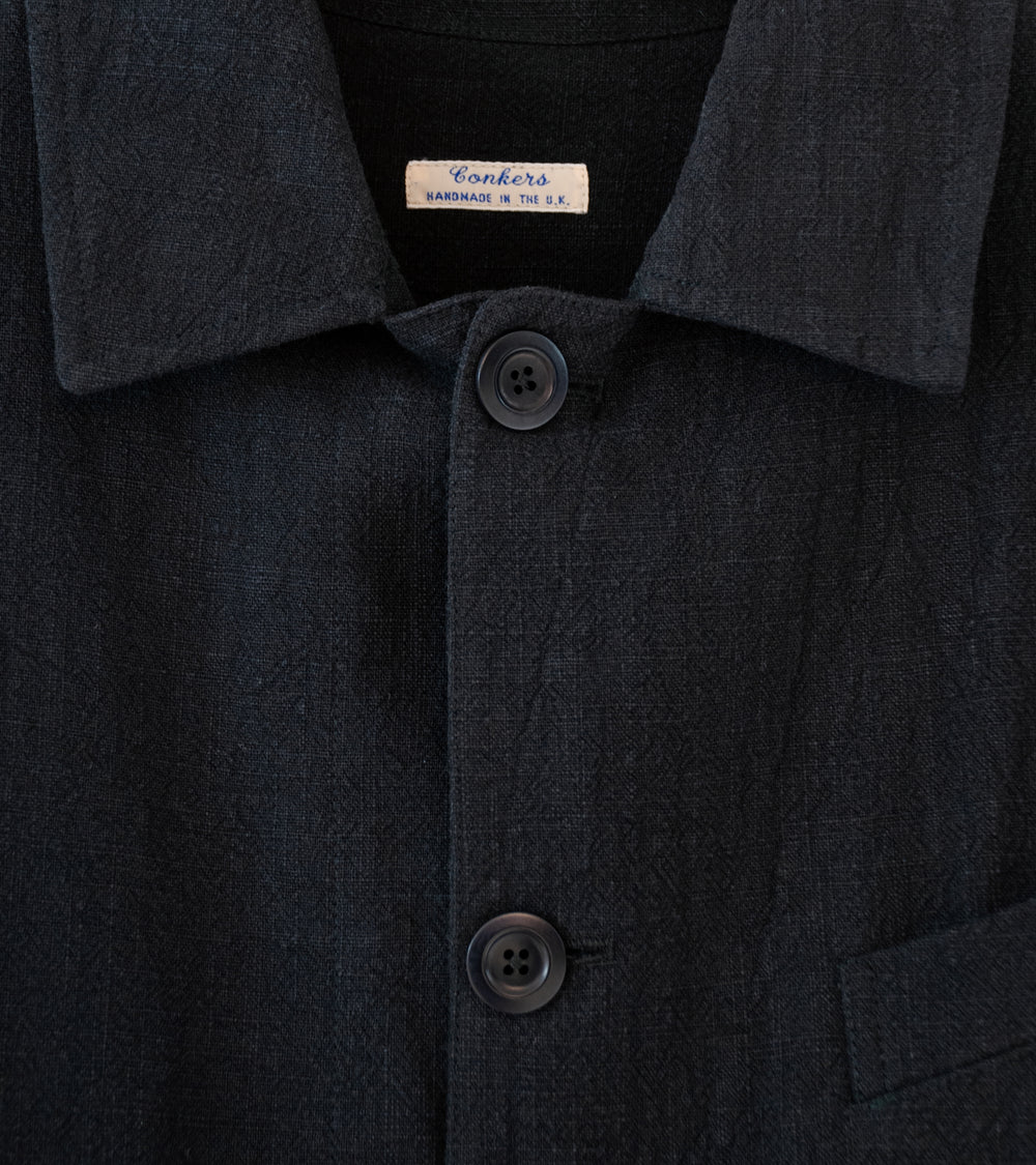 Conkers 'Field Shirt' (Charcoal Stonewashed Ramie)