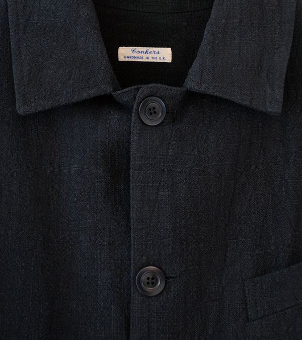 Conkers 'Field Shirt' (Charcoal Stonewashed Ramie)
