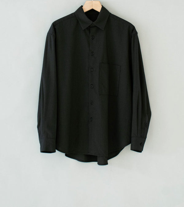 Evan Kinori 'Big Shirt Two' (Olive Black Worsted Wool Check)