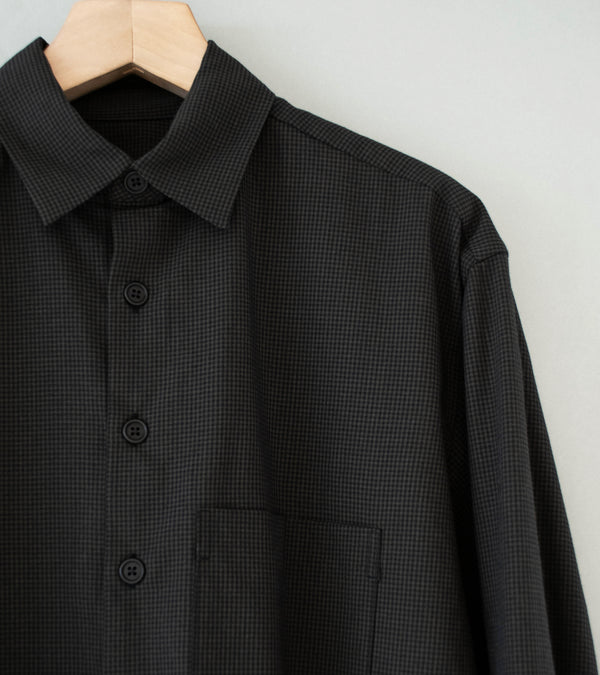 Evan Kinori 'Big Shirt Two' (Olive Black Worsted Wool Check)