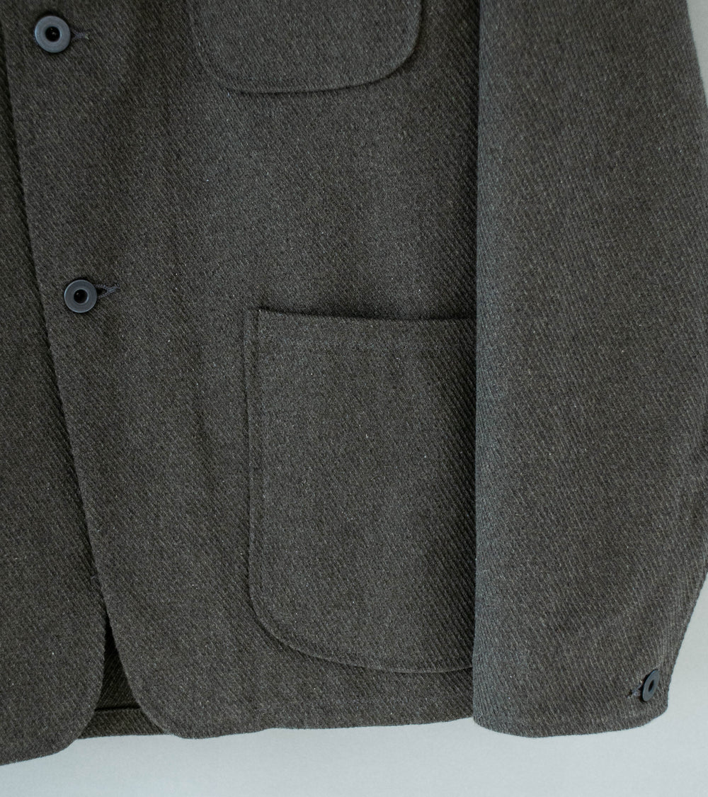 Evan Kinori 'Three Pocket Jacket' (Olive Heather Top Dyed Cotton Kersey)