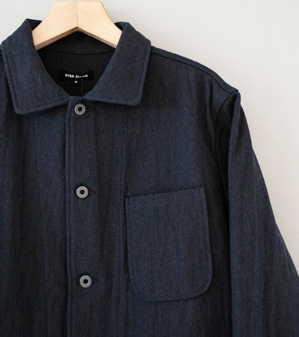 Evan Kinori 'Three Pocket Jacket' (Navy Grey Yarn Dyed Cotton Twill)