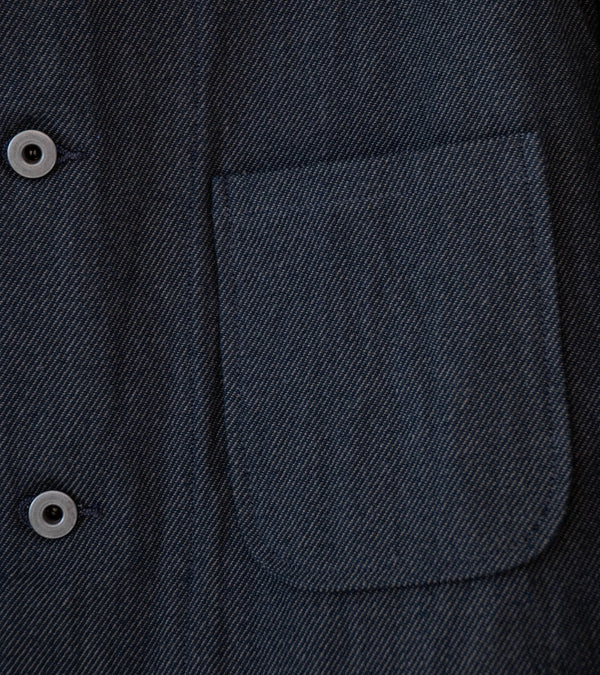 Evan Kinori 'Three Pocket Jacket' (Navy Grey Yarn Dyed Cotton Twill)