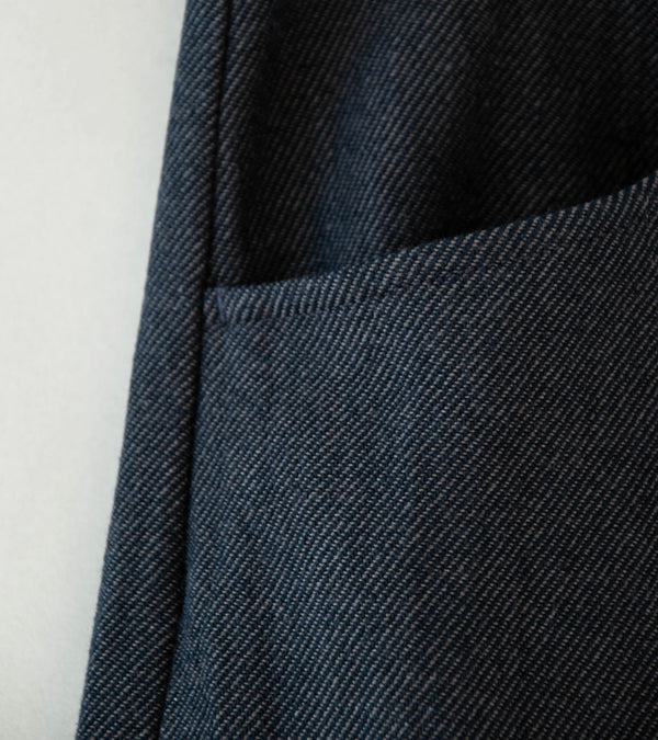 Evan Kinori 'Four Pocket Pant' (Navy Grey Yarn Dyed Cotton Twill)