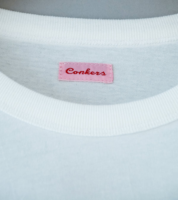 Conkers 'Long Sleeve Ringer Tee' (Raw White Brushed English Jersey)