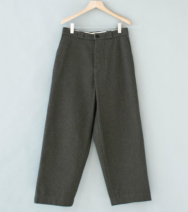 Evan Kinori 'Flat Front Pant' (Olive Heather Top Dyed Cotton Kersey)