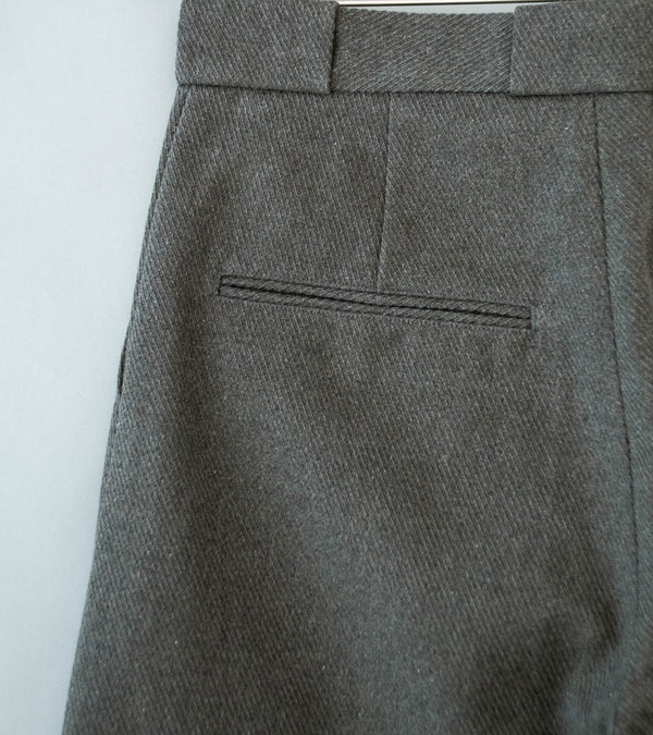 Evan Kinori 'Flat Front Pant' (Olive Heather Top Dyed Cotton Kersey)