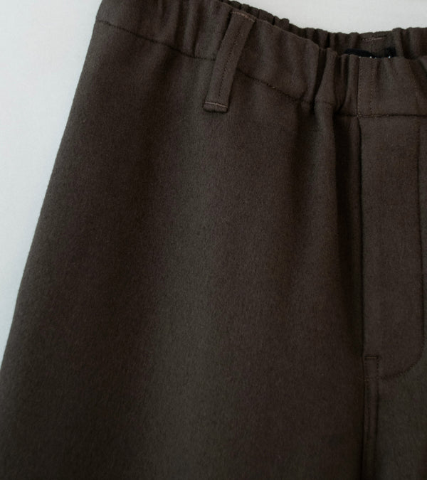 Evan Kinori 'Elastic Pant' (Dark Brown Heavy Wool Flannel)