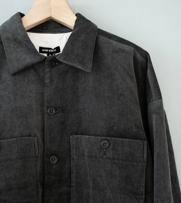 Evan Kinori 'Field Shirt Two' (Charcoal Carbon Dyed Corduroy)
