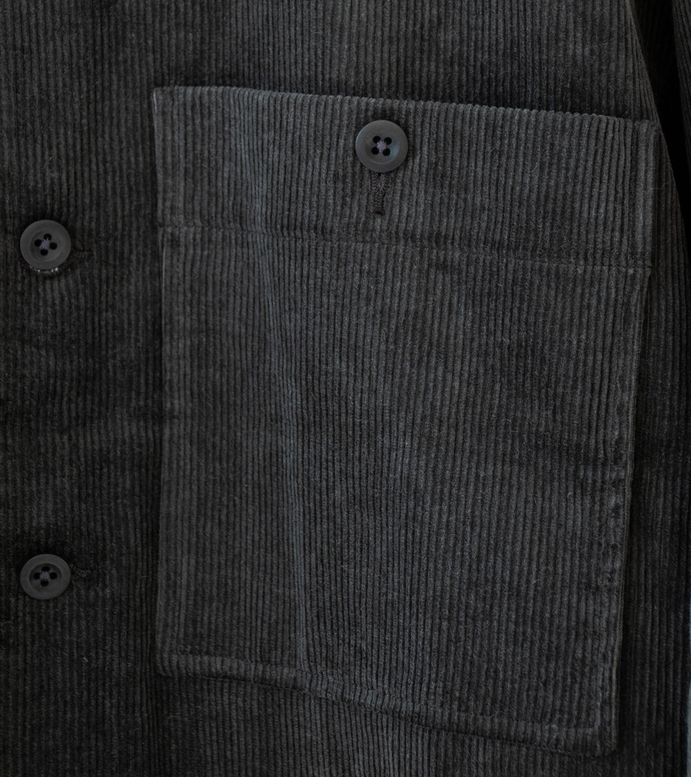 Evan Kinori 'Field Shirt Two' (Charcoal Carbon Dyed Corduroy)