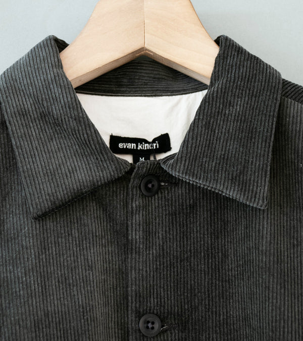 Evan Kinori 'Field Shirt Two' (Charcoal Carbon Dyed Corduroy)