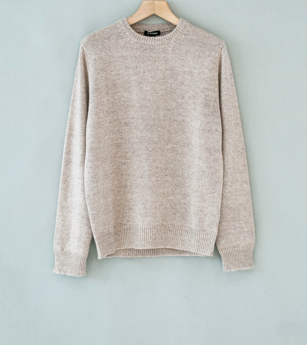 Evan Kinori 'Crewneck Sweater' (Oatmeal Cashmere Linen)