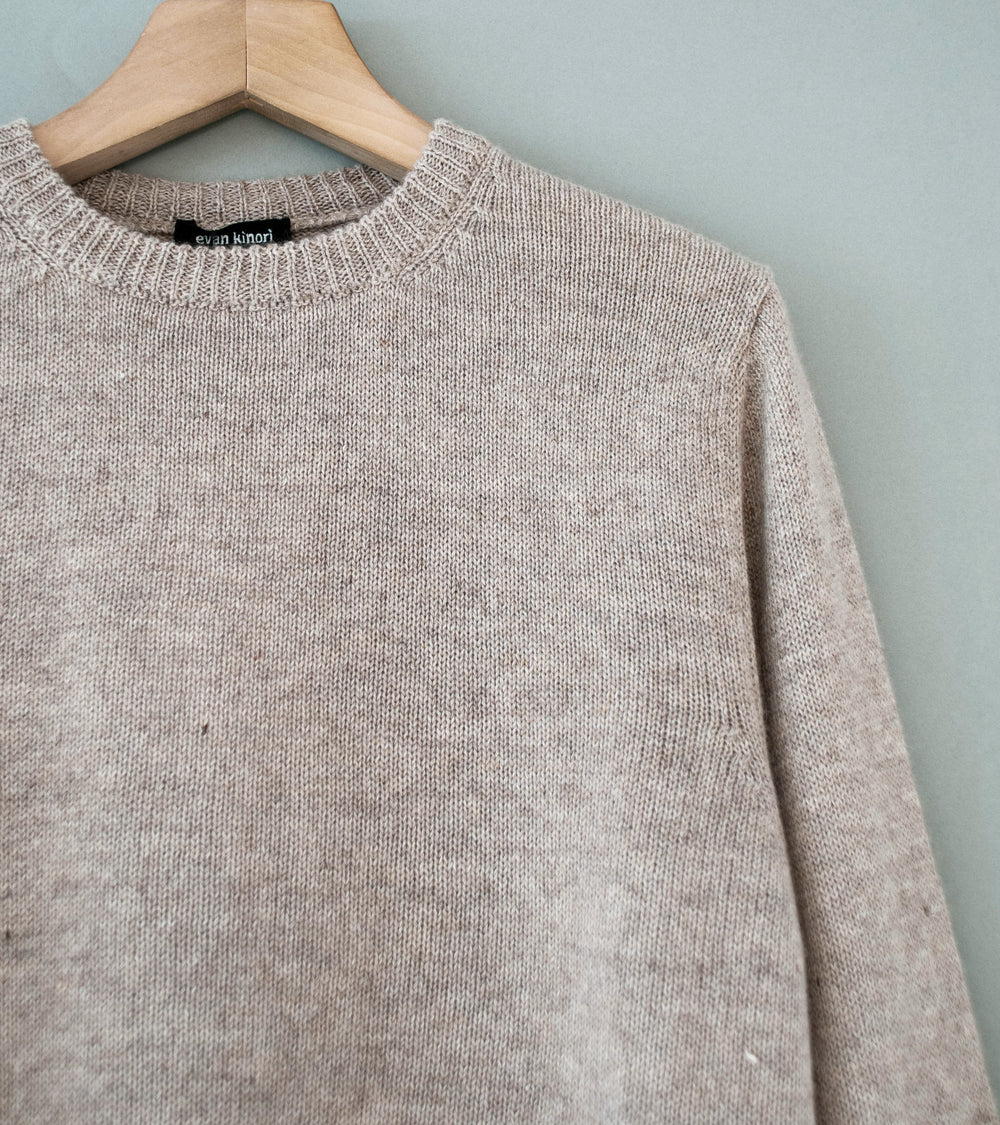 Evan Kinori 'Crewneck Sweater' (Oatmeal Cashmere Linen)